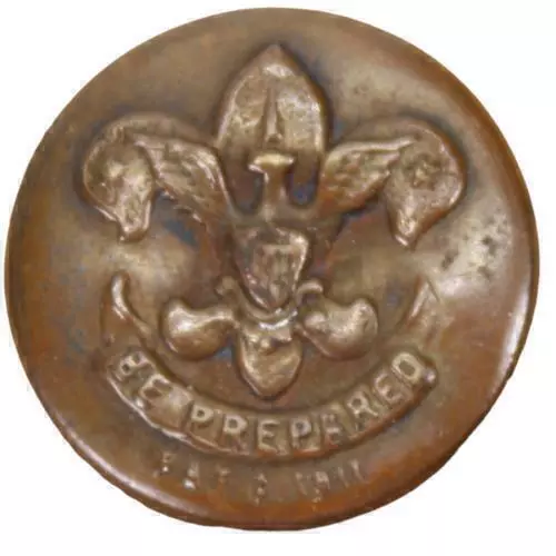 VINTAGE BOY SCOUT BUTTON BRASS Be Prepared VINTAGE ANTIQUE BSA 5/8" UNIFORM