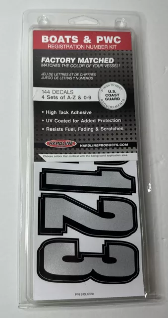 HARDLINE PRODUCTS–3" Factory Matched Number Kits, Series 320 Silver/Black - NEW