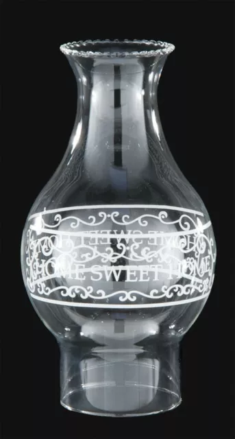 3" X 8 3/4" Home Sweet Home Borosilicate Kerosene Oil Lamp Chimney 57967Jb