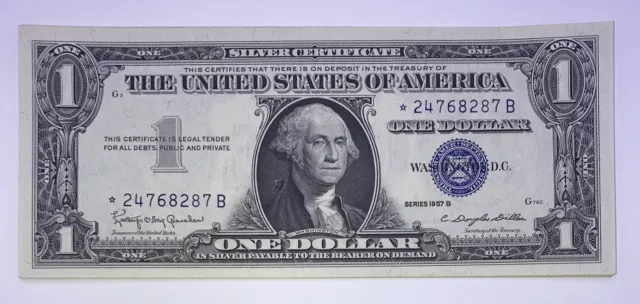 1957 **Star**Note One Dollar Silver Certificate Gem Uncirculated Crisp And Clean
