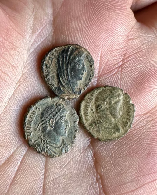 Menge 3 spätrömische Minima Follis (4. Jahrhundert). Schöne Sammlermünzen! 3
