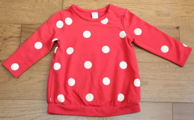 Nordstrom Baby RED DOT SWEATSHIRT size 12 Months Girls for Minnie Mouse Costume