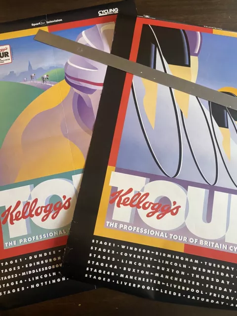 Kellogg's Pro Cycling Tour Of Britain. Poster Ciclismo Vintage A2 X2 anni '90