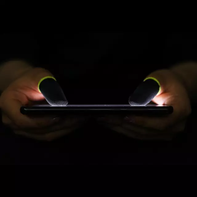 Guantes de dedos pantalla sin costuras para juegos móviles J6C8