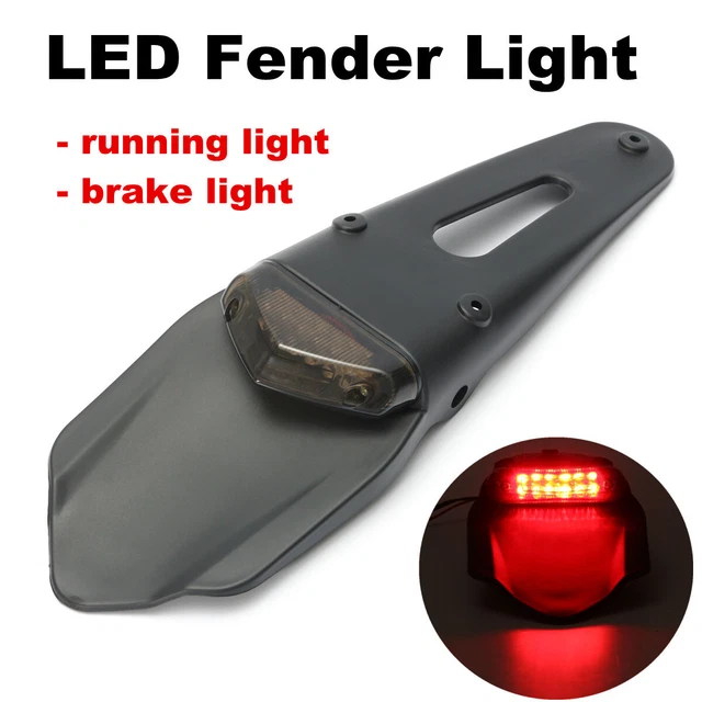 Faretto Luce LED Posteriore Per Moto - Stop E Posizione, Nero Per Enduro/Motocross - Foto 7