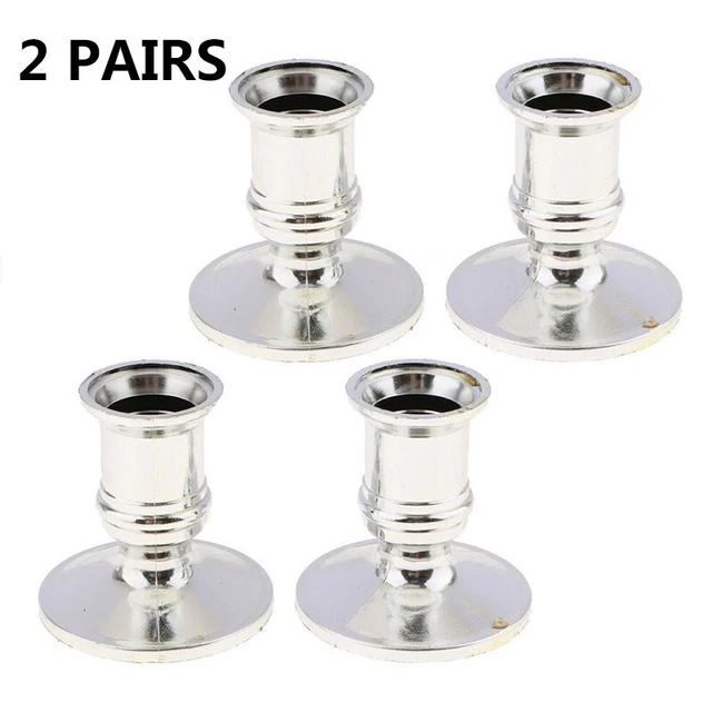 Candelabro cónico plateado forma tradicional ajuste estándar X4