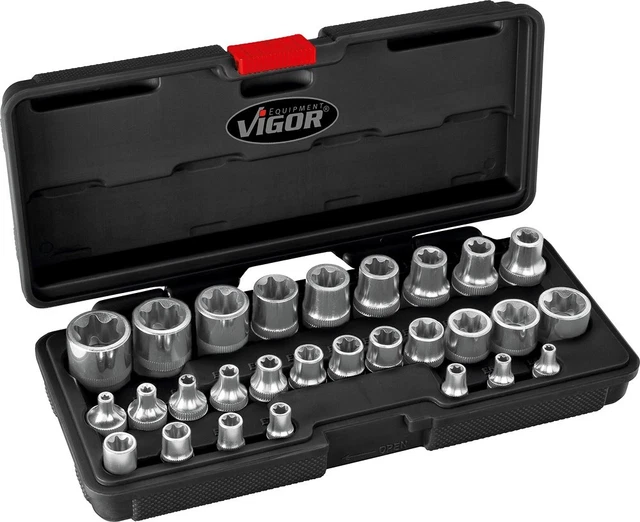 SET DADI VIGOR TORX® E4 - E24 6,3 mm - 10 mm - 12,5 mm INSERTO DADI 737