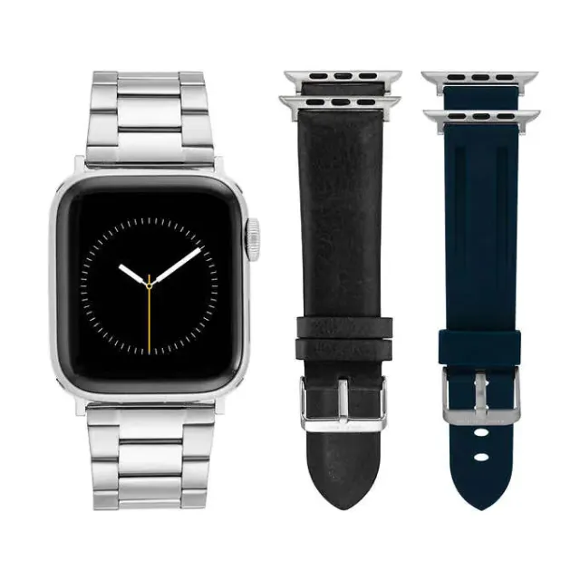 Vince Camuto Mulberry Collection Men'S Apple Watch Band Set, Silver WV/2422SVBU