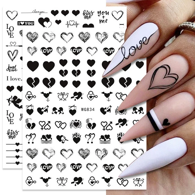 Valentine's Day Nail Art Stickers Love Heart Decal Self Adhesive Manicure Decor
