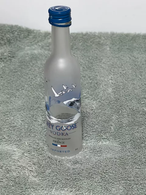 1 Empty 50 Ml Grey Goose Vodka Glass Mini Bottles With Caps