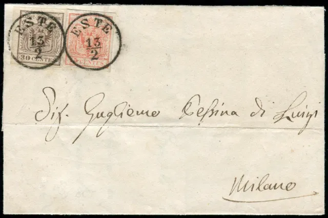 Österreich Lombardei Venetien, 1855, 3, 4, Brief