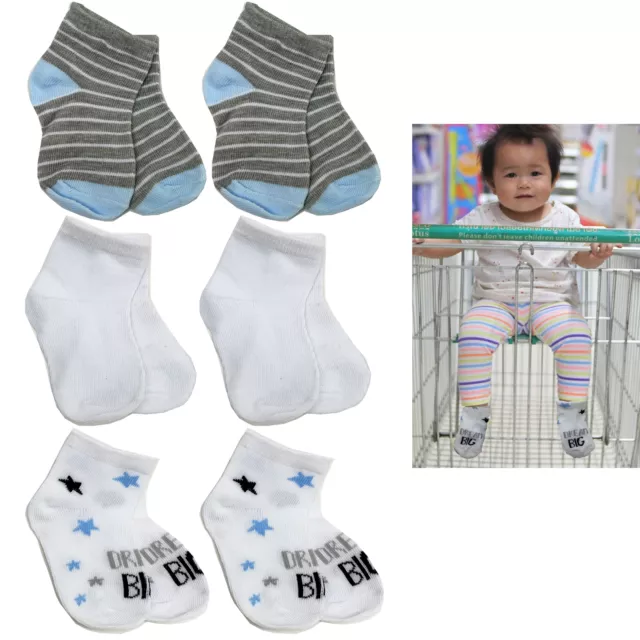 6 Paia per Bambini Assortiti Ragazzo Calzini Morbido Misto Cotone Girocollo