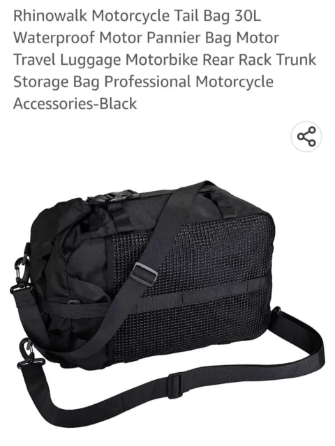 New Rhinowalk 30L Motorcycle Pannier Bag Black. No Straps Or Extra Parts.