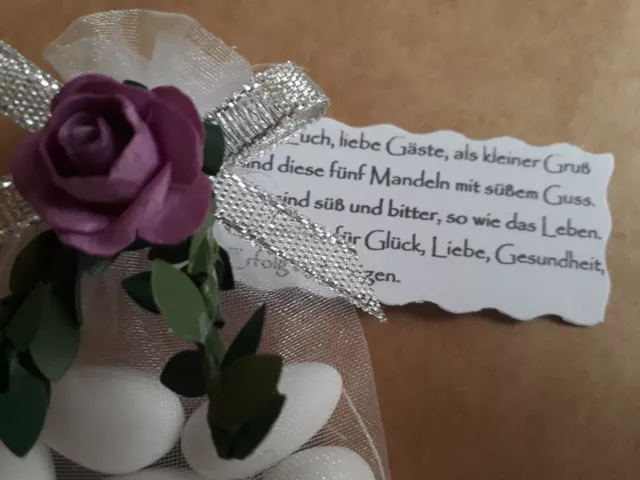 HOCHZEIT GASTGESCHENK MANDELN Kommunion Konfirmation Taufe Tischdeko