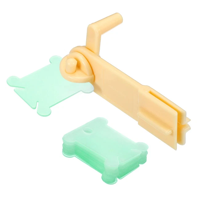 100 piezas placa de tarjeta de hilo de coser de hilo dental de plástico con bobinador, verde