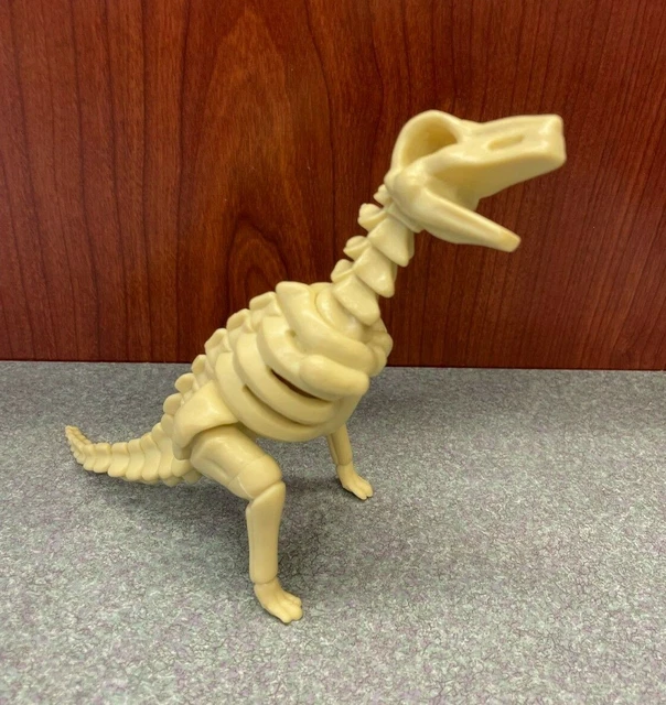 Dinosaur Skeleton Fossil 6" Plastic Tyrannosaurus Figure - Bones T-Rex Dino