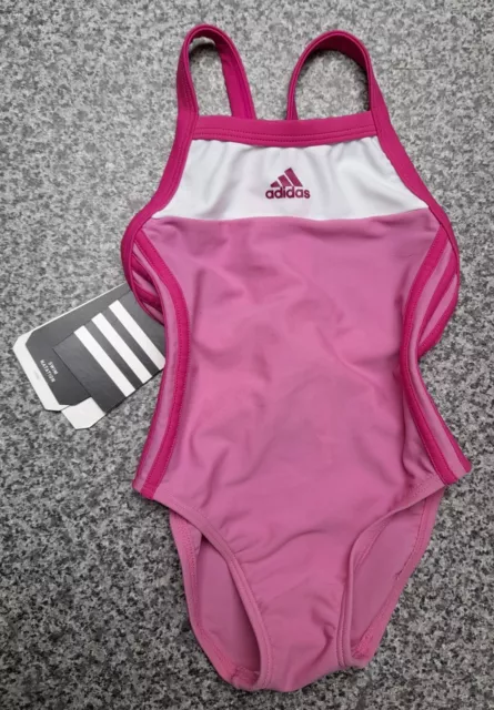 ADIDAS BNWT NEW AGE 2 YEARS Girls PINK SWIMSUIT SWIMMING COSTUME One Piece