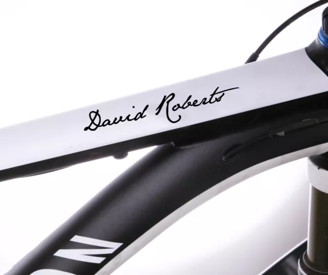 2X PERSONALISED BIKE Name Stickers Frame Cycle Cycling Decals