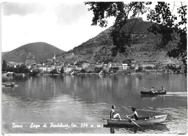 CARTOLINA DI TERNI ,LAGO DI PIEDILUCO  viaggiata 1957