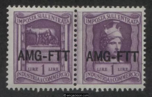 Trieste Industry & Commerce Revenue Stamp, FTT IC58 se-tenant pair, mint, F-VF