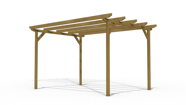 Pergola In Legno Da Giardino Slim 240x240cm - Legno Impregnato Classe IV, Personalizzabile In Colori E Copertura - Made In Italy - Foto 5