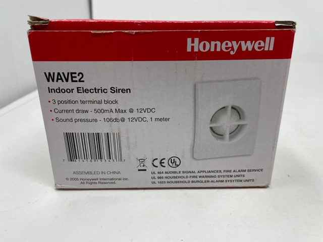 WAVE2 Interior 2 Tonos Alarma Cableada Sirena ALTA Honeywell TOTALMENTE NUEVA