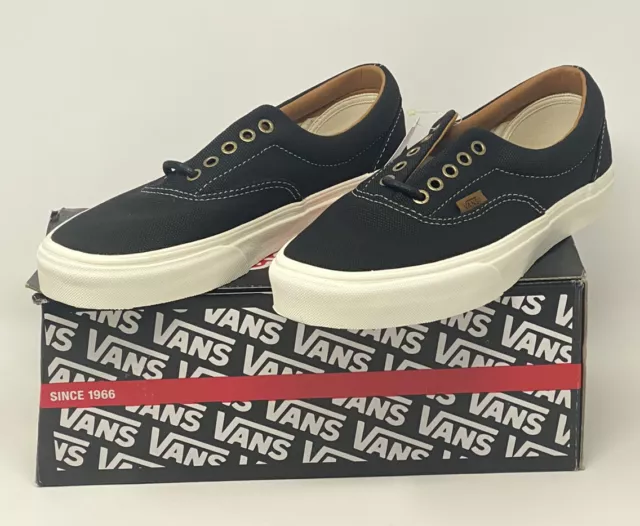 Vans Era Black Coated Canvas Sneaker Lace up Low Top Shoe Mens 7.5 Womens 9