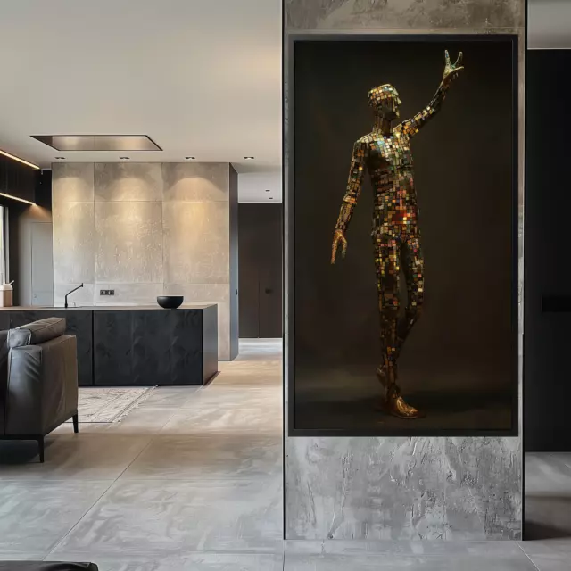 Wandbild Acrylglas, Acryl + Alu, Metall, Leinwand Skulptur Mosaik Figur Spiegel