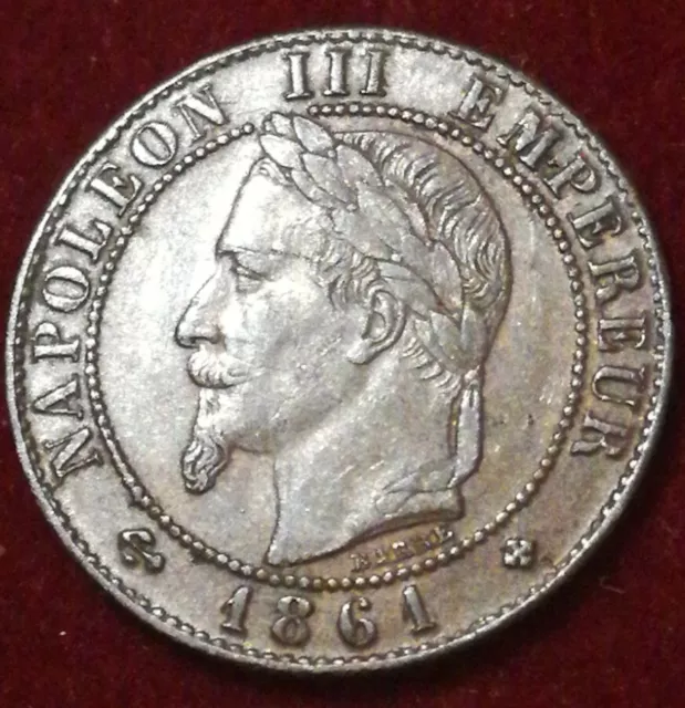 trés rare 1 ct centimes NAPOLEON III - 1861  BB , TTB+!