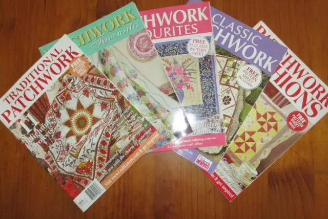 PATCHWORK QUILTING STITCHING CUSHION QUILTS Craft BULK Magazines Patterns VGC