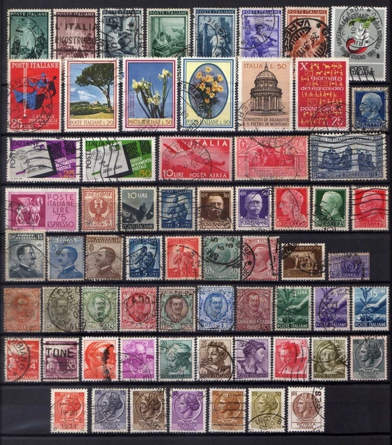 A SAISIR joli lot de timbres d' ITALIE, oblitérés tous différents