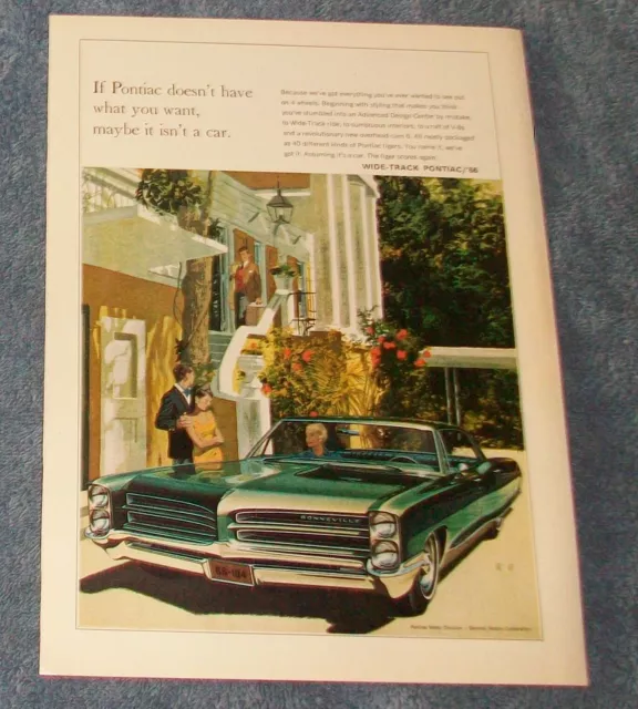 1966 Pontiac Bonneville Vintage Ad "If Pontiac Doesn't Have What You Want...."
