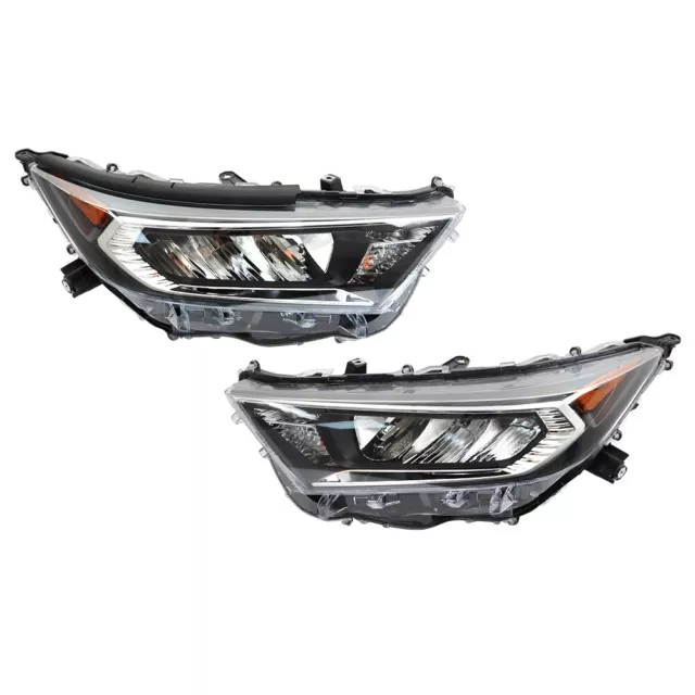 Headlight Fit For 2019-2022 Toyota RAV4 LE XLE LED Left+Right Side Chrome Clear