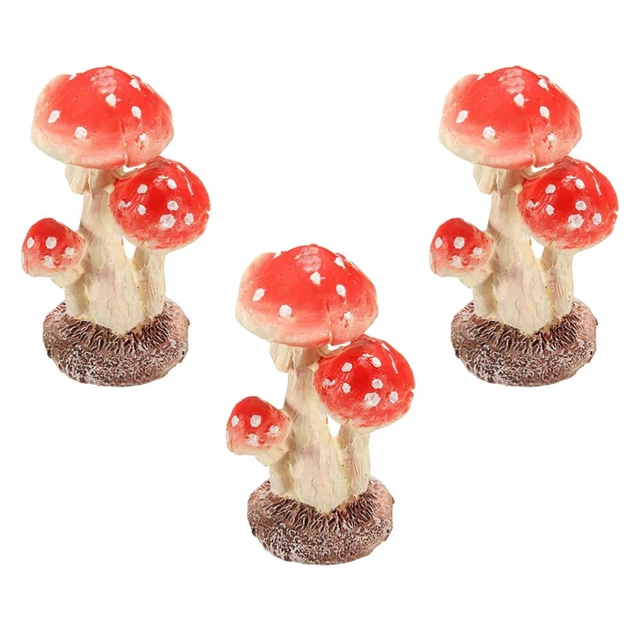 4 Pcs Mushrooms Mini Landscape Figurines Moss Terrarium Decorations