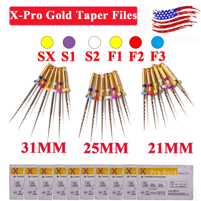 DENTAL ENDO FILES pro gold rotary NITI file endodoncia Root canal tip