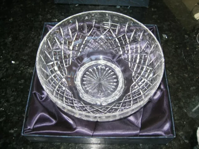 Stuart Crystal Shaftesbury Large Bowl 8" Boxed Signed Label BNIB 3