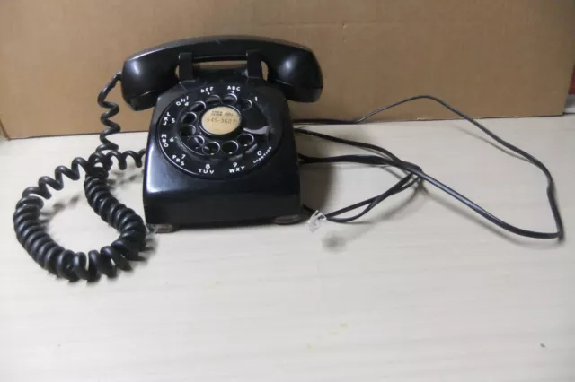 Western Electric Vintage Black Rotary Dial Telephone, Bell System, Volumn Contro