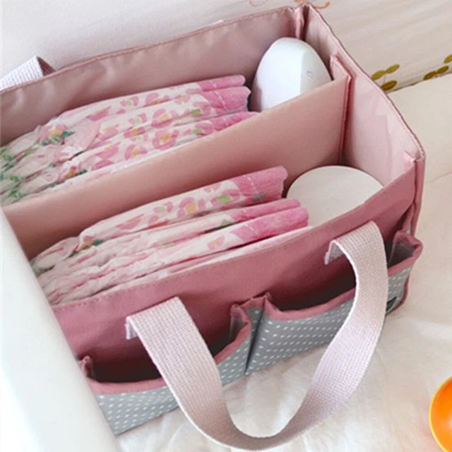 Baby Diaper Caddy Holder Bag Maternity Nursery Organizer Storage (Pink) 10