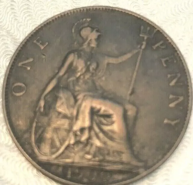 1900 Uk Gb Great Britain One Penny Coin Rare!!!