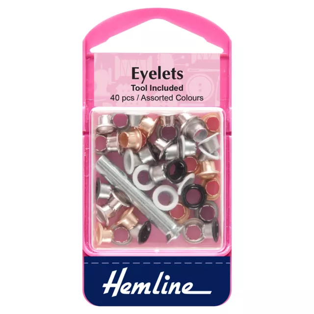 Hemline 5.5mm Assorted Eyelets with Tool