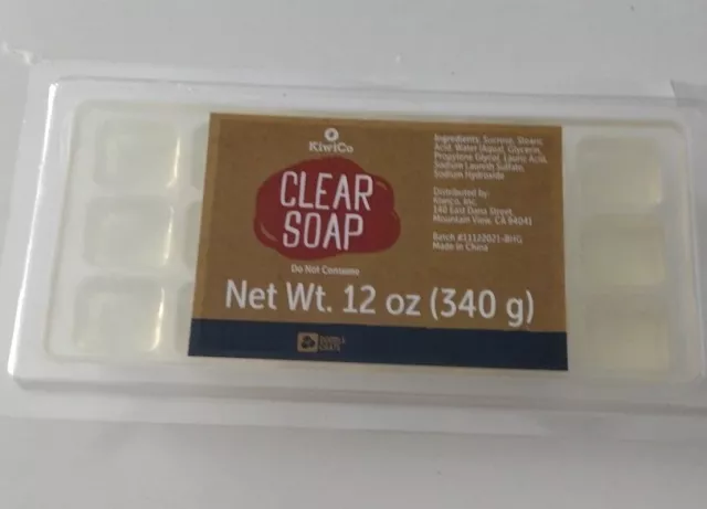 Cubos de jabón transparente KiwiCo red sin perfume 12 oz hechos en EE. UU.