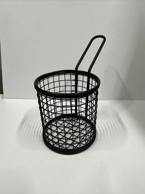 Mini round serving basket French fry chips chicken nuggets strips catering black
