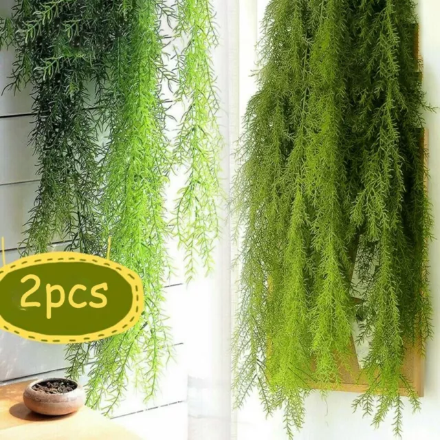 2pcs Artificiel Ivy Feuille Arrière Vigne Faux Pendant Guirlande Plante Déco Kit