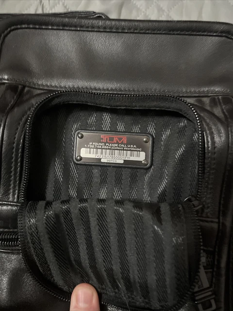 TUMI Black Nappa Leather Crossbody Bag Alpha Travel Organizer Tote 6970D 2
