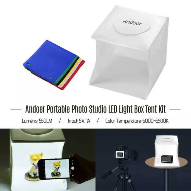 Andoer Estudio Fotográfico Portátil Caja Tienda de tiro Plegable B6B5