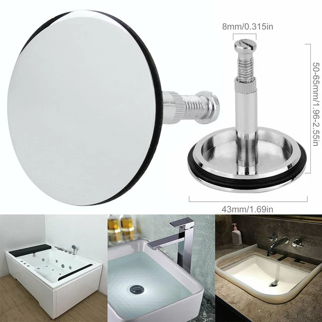 ECSiNG 2pcs Bouchon d'évier de Bain Chrome Bouchon d'évier de Baignoire