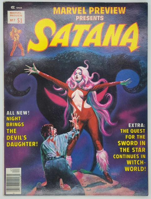 MARVEL PREVIEW 7 SATANA & 1st Appear ROCKET RACCOON  Marvel 1976 8.5 VF+ Rare