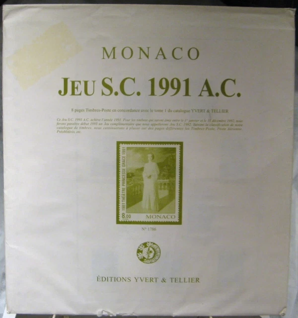 Yvert et Tellier - JEU MONACO S.C 1991 AC (Avec Pochettes)