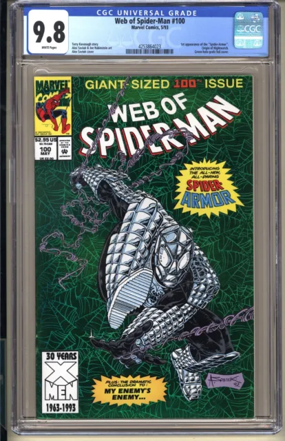 Web Spider-Man #100 CGC 9.8 WP NM/MT Marvel Comics 1993 1st app "Spider-Armor"