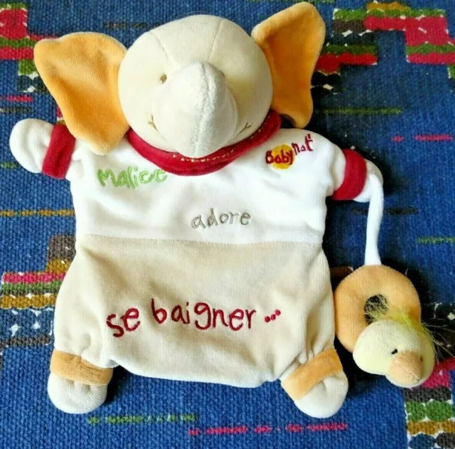 Hp/ Doudou Marionnette Baby Nat Elephant Malice Adore Se Baigner Tbe